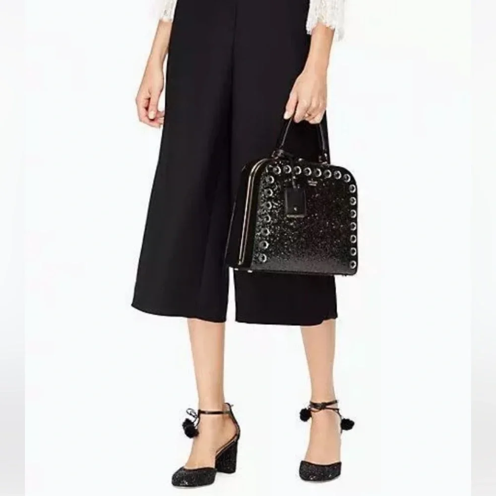 Kate Spade Skyline Way Large Violina Glitter Black Leather PXRU7398